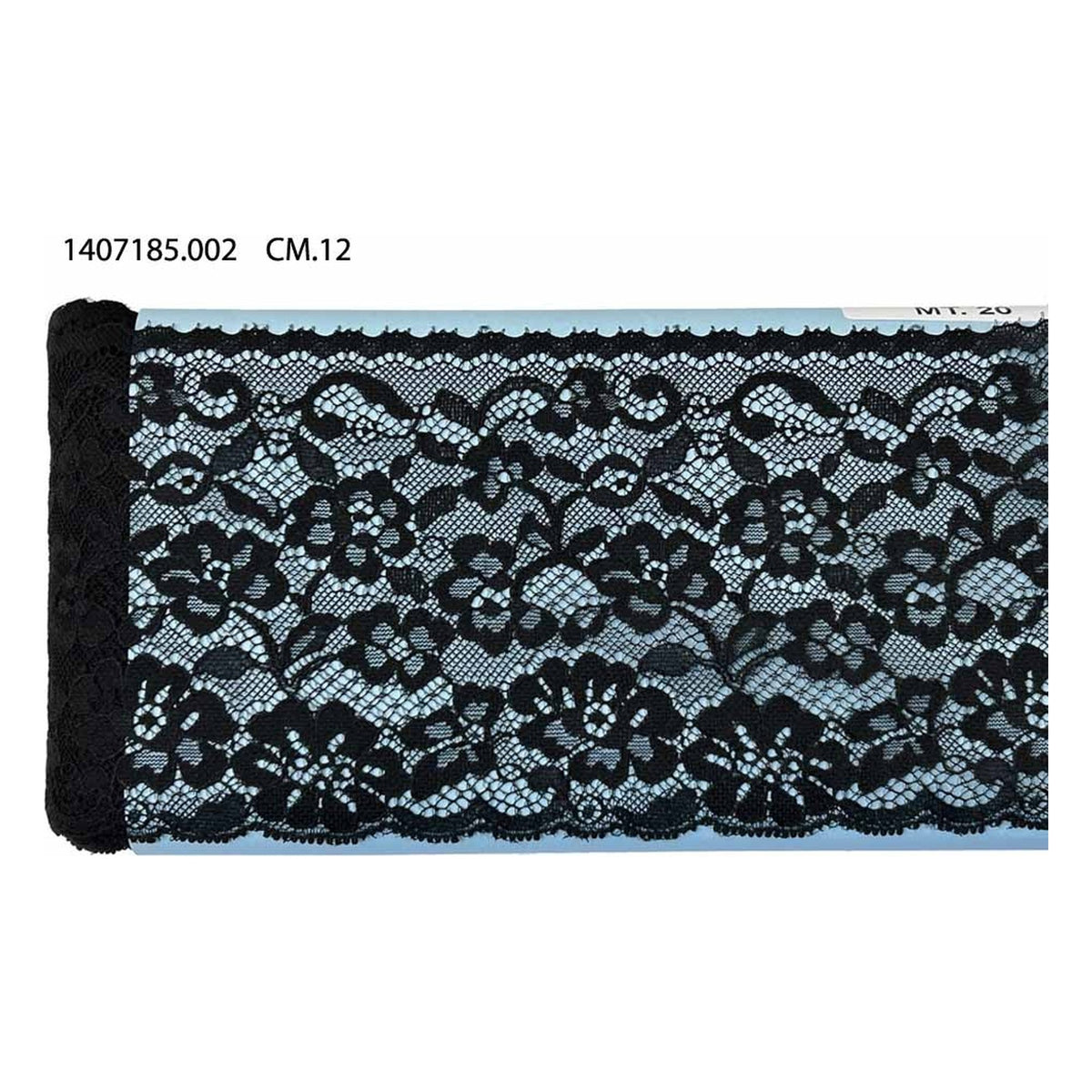 Merletto Nylon 1407185 mt.20 Nero all'Ingrosso
