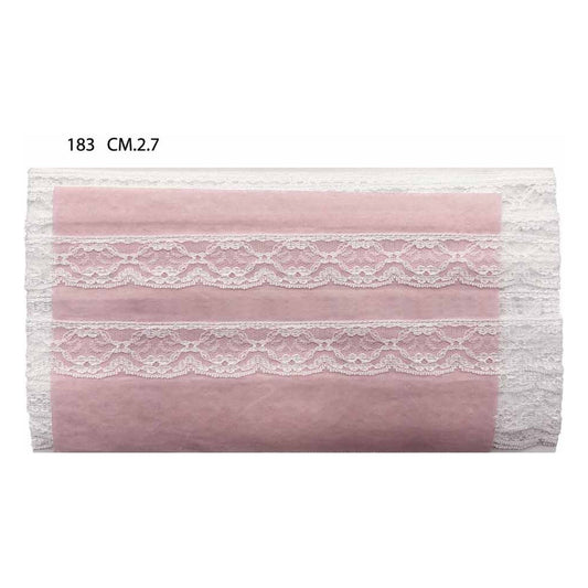 Merletto nylon 183 mt.20 Bianco all'Ingrosso