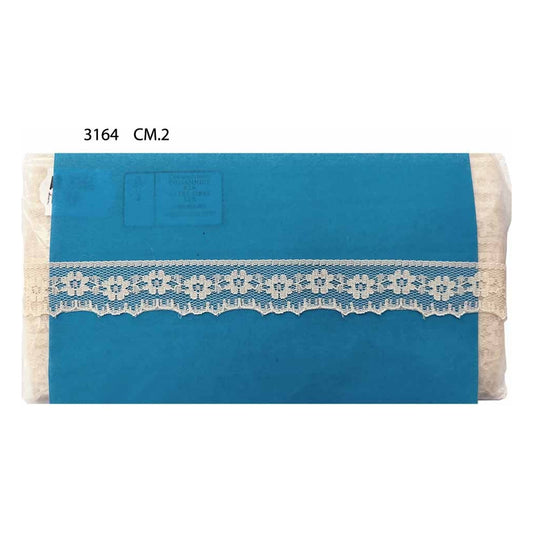 Merletto nylon 3164 mt.20 Panna Nero all'Ingrosso