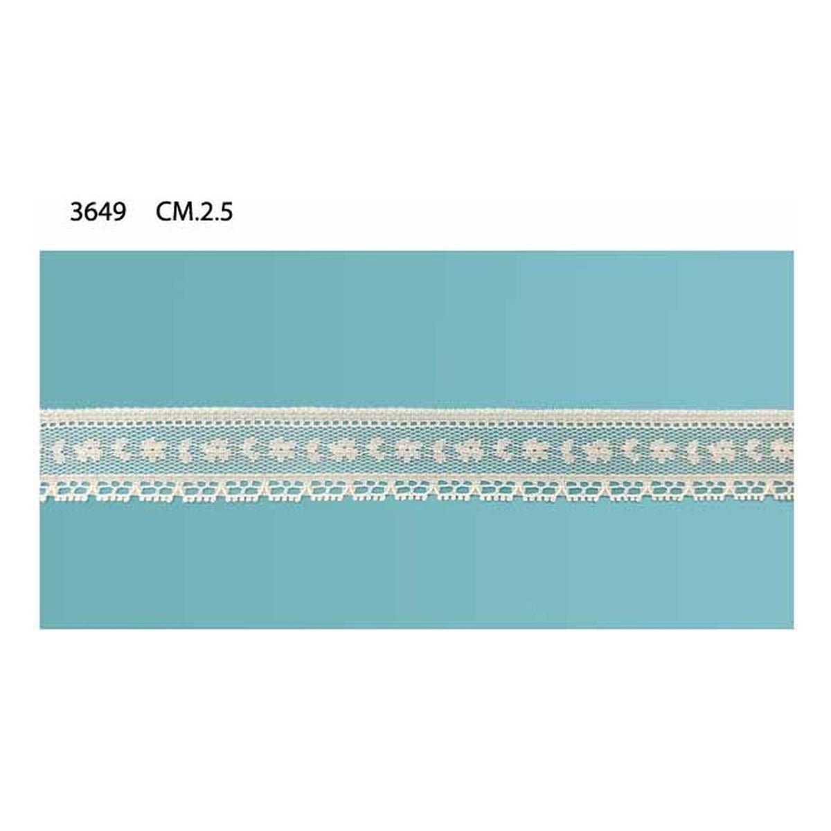 Merletto nylon 3649 mt.20 Panna Bianco Nero all'Ingrosso