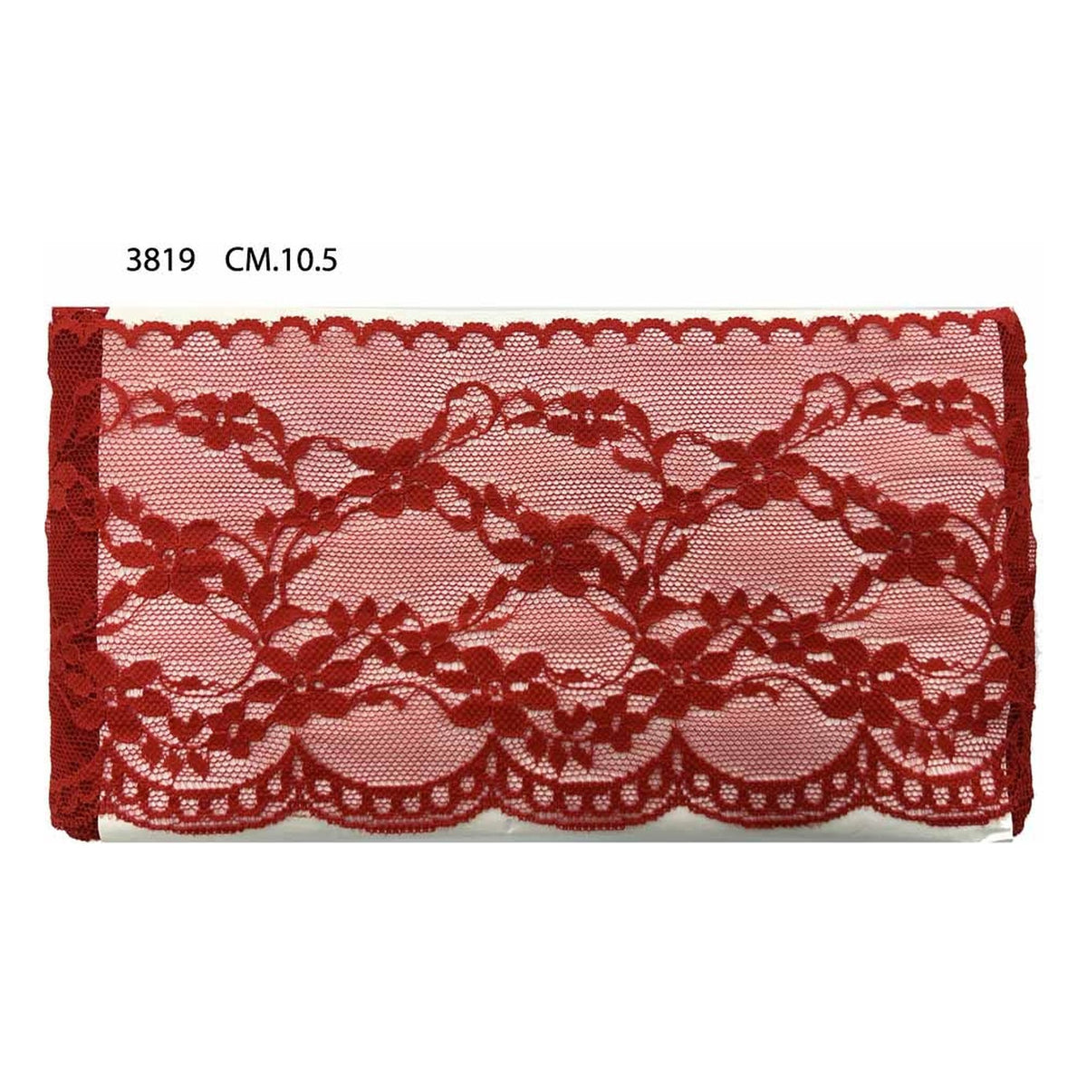 Merletto nylon 3819 mt.20 Rosso all'Ingrosso