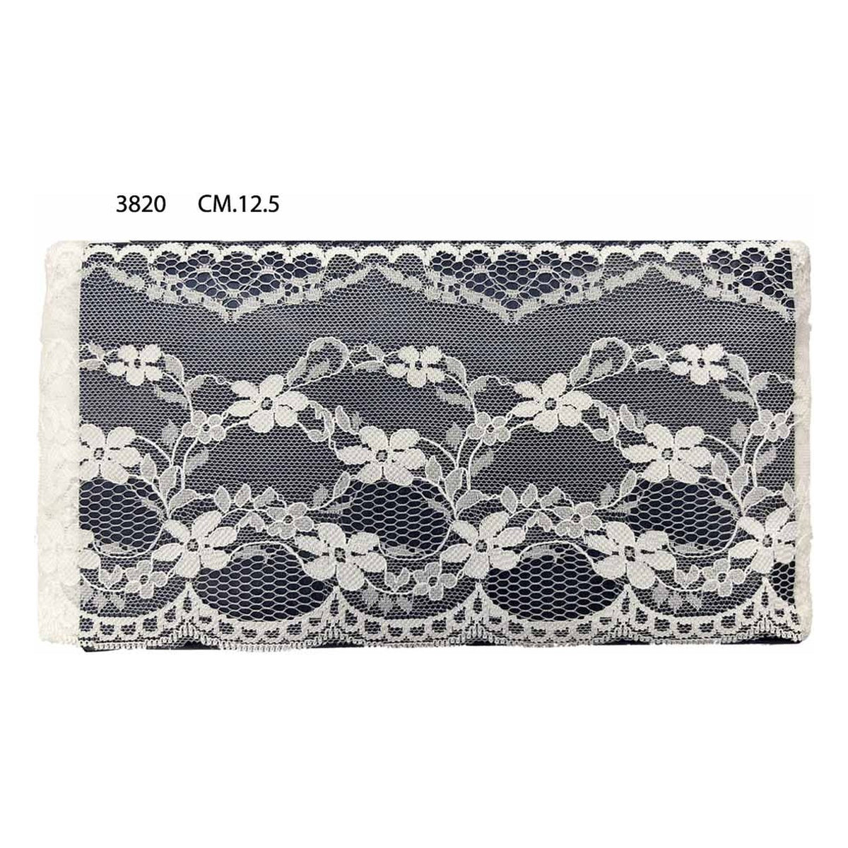 Merletto nylon 3820 mt.20 Bianco Panna all'Ingrosso