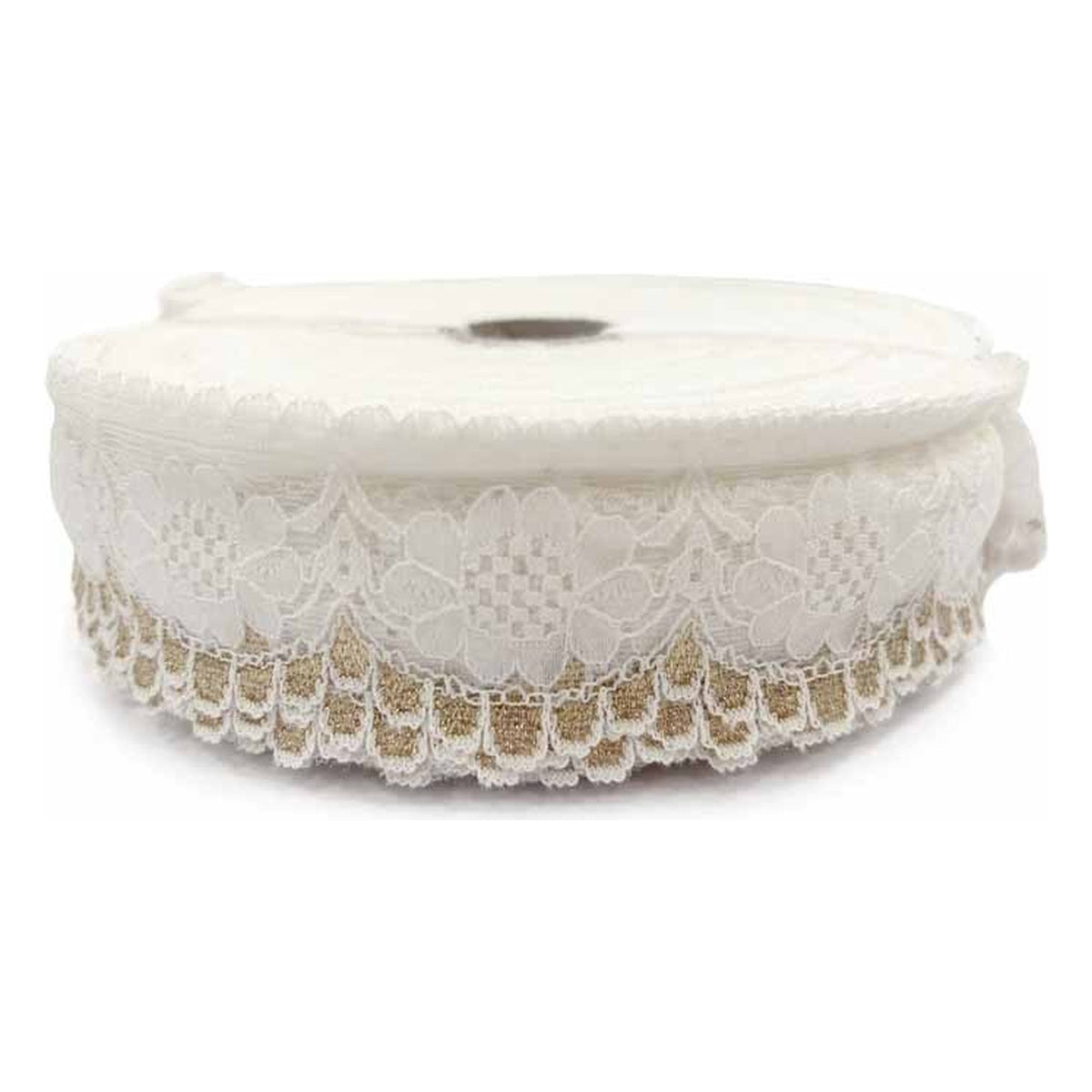 Merletto nylon 74 mt.84 Bianco/Oro Bianco/Argento Nero/Oro all'Ingrosso