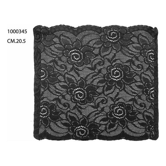 Merletto Nylon elastico 1000345 mt.20 Nero all'Ingrosso