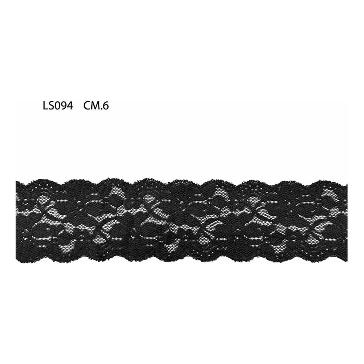 Merletto Nylon elastico LS094 mt.20 Bianco - Nero - Colorato all'Ingrosso