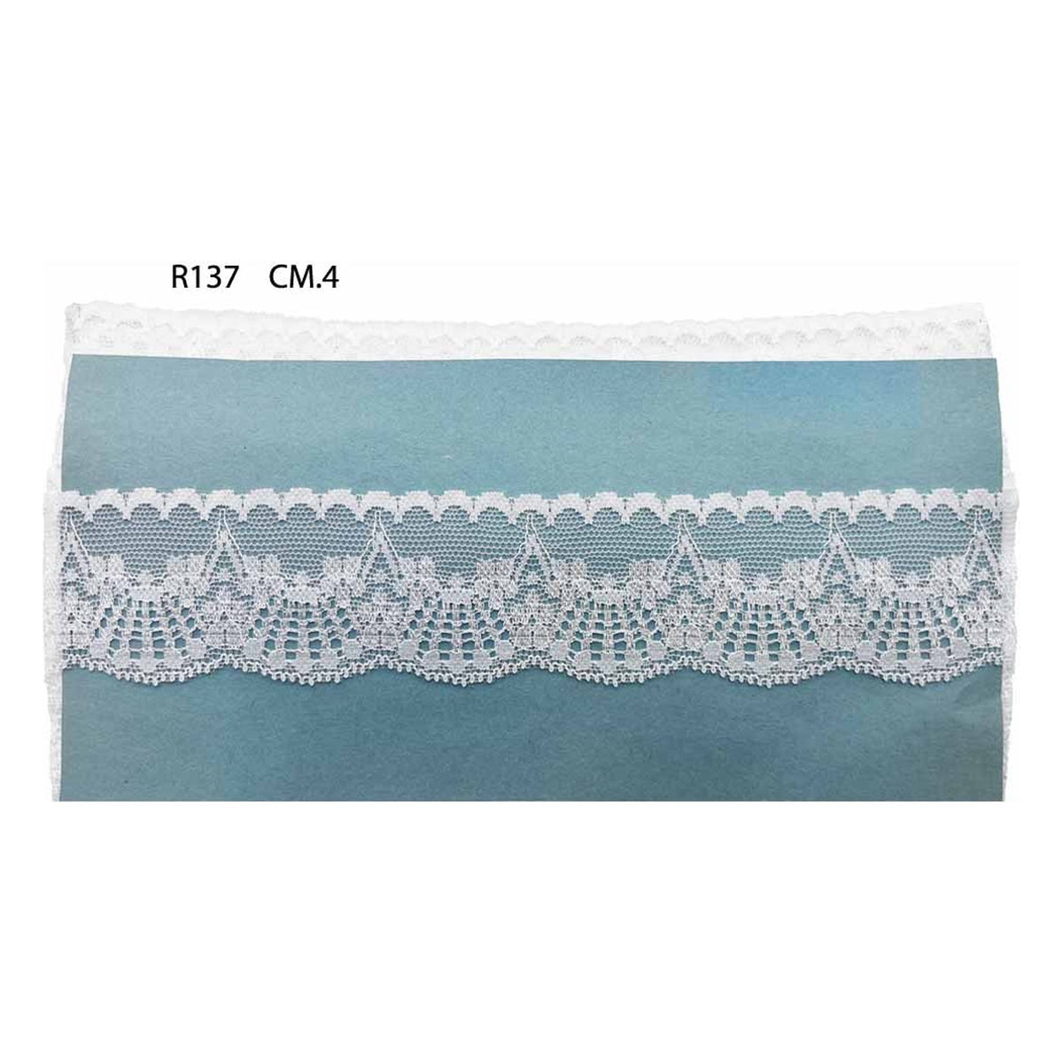 Merletto nylon R137 mt.20 Bianco all'Ingrosso