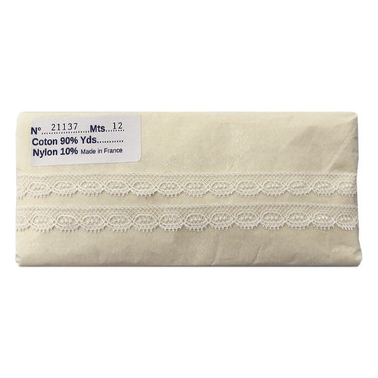 Merletto valencienne 21137 B/E mt.12 all'Ingrosso