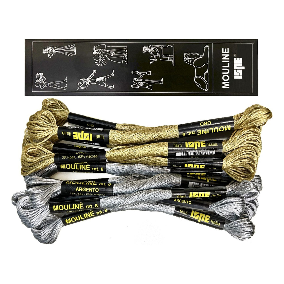 Moulinè Ispe 12 mat. da mt.8 Oro/Argento all'Ingrosso