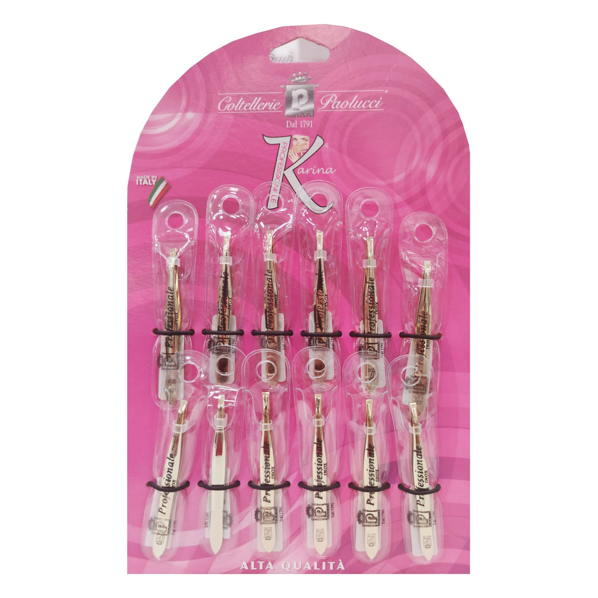 Pinzette oblique Paolucci acciaio inox art.165C pz.12 all'Ingrosso