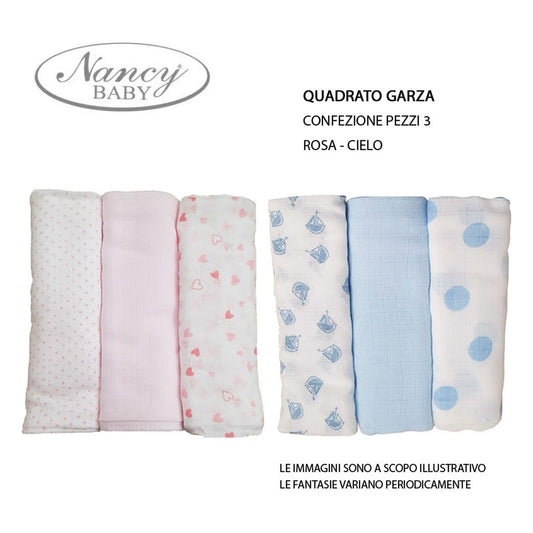 Quadrato Garza Nancy Baby art.502 pz.3 all'Ingrosso