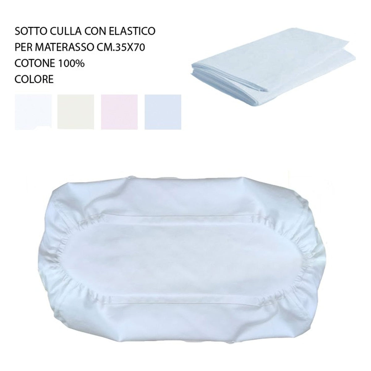 Sotto culla c/elastico 35x70 all'Ingrosso