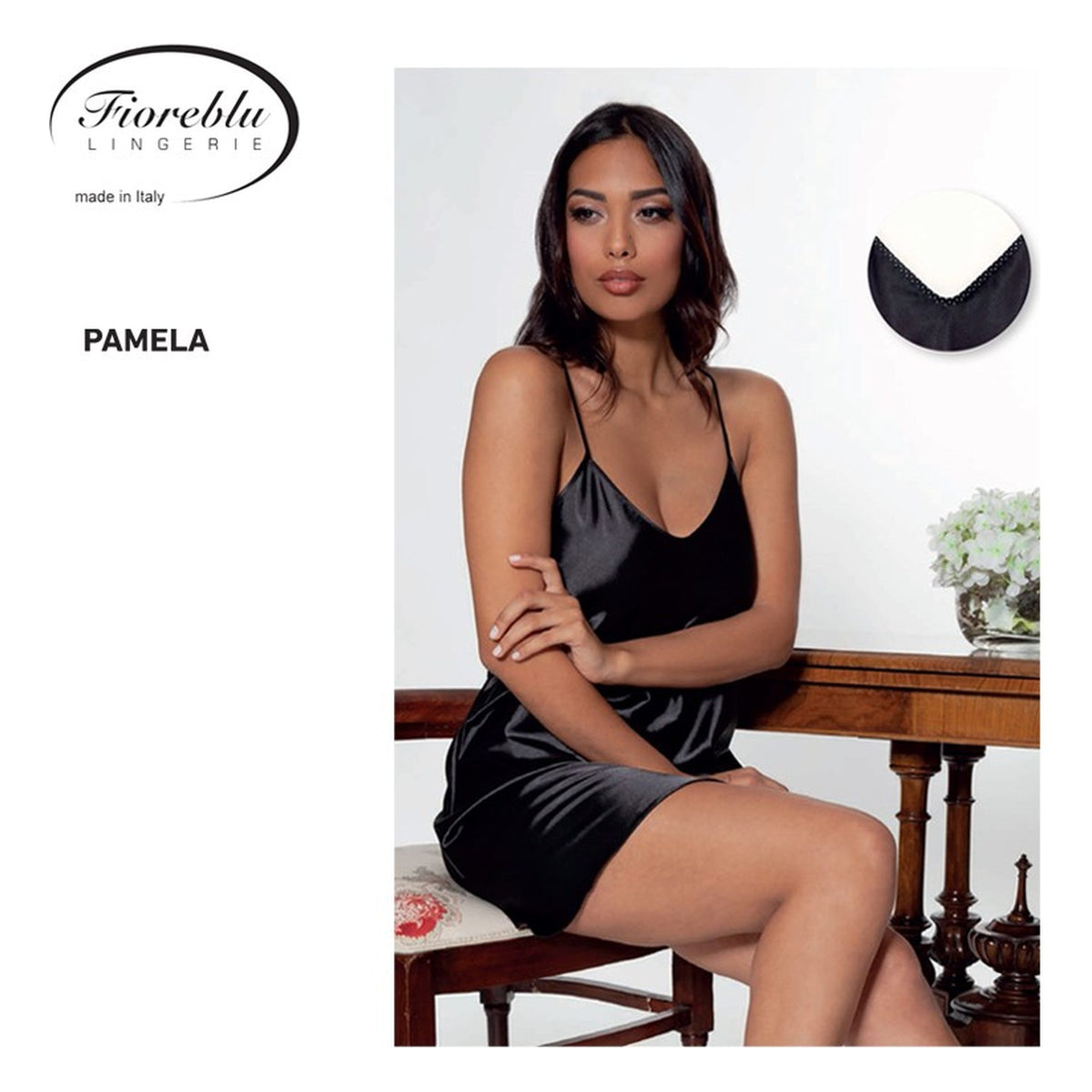 Sottoveste in raso Fioreblu Pamela 7° all'Ingrosso