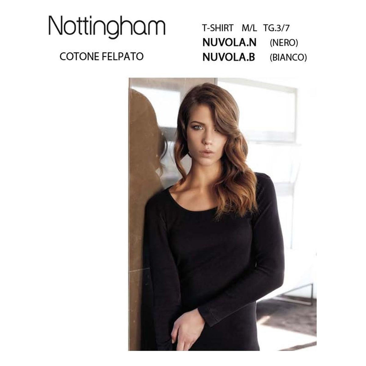T-shirt M/L Nottingham art.Nuvola cotone felpato all'Ingrosso