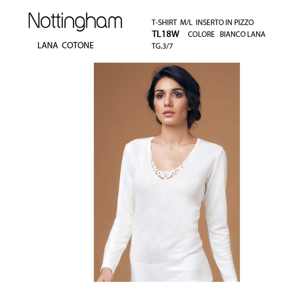T-shirt M/L Nottingham art.TL18W lana cotone all'Ingrosso