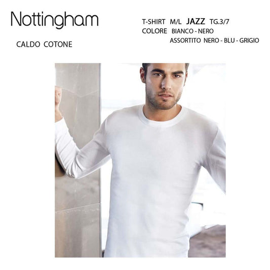 T-shirt uomo girocollo m/l Nottingham art.JAZZ caldo cotone all'Ingrosso