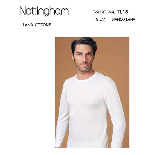 T-shirt uomo girocollo m/l Nottingham art.TL16 lana cotone all'Ingrosso