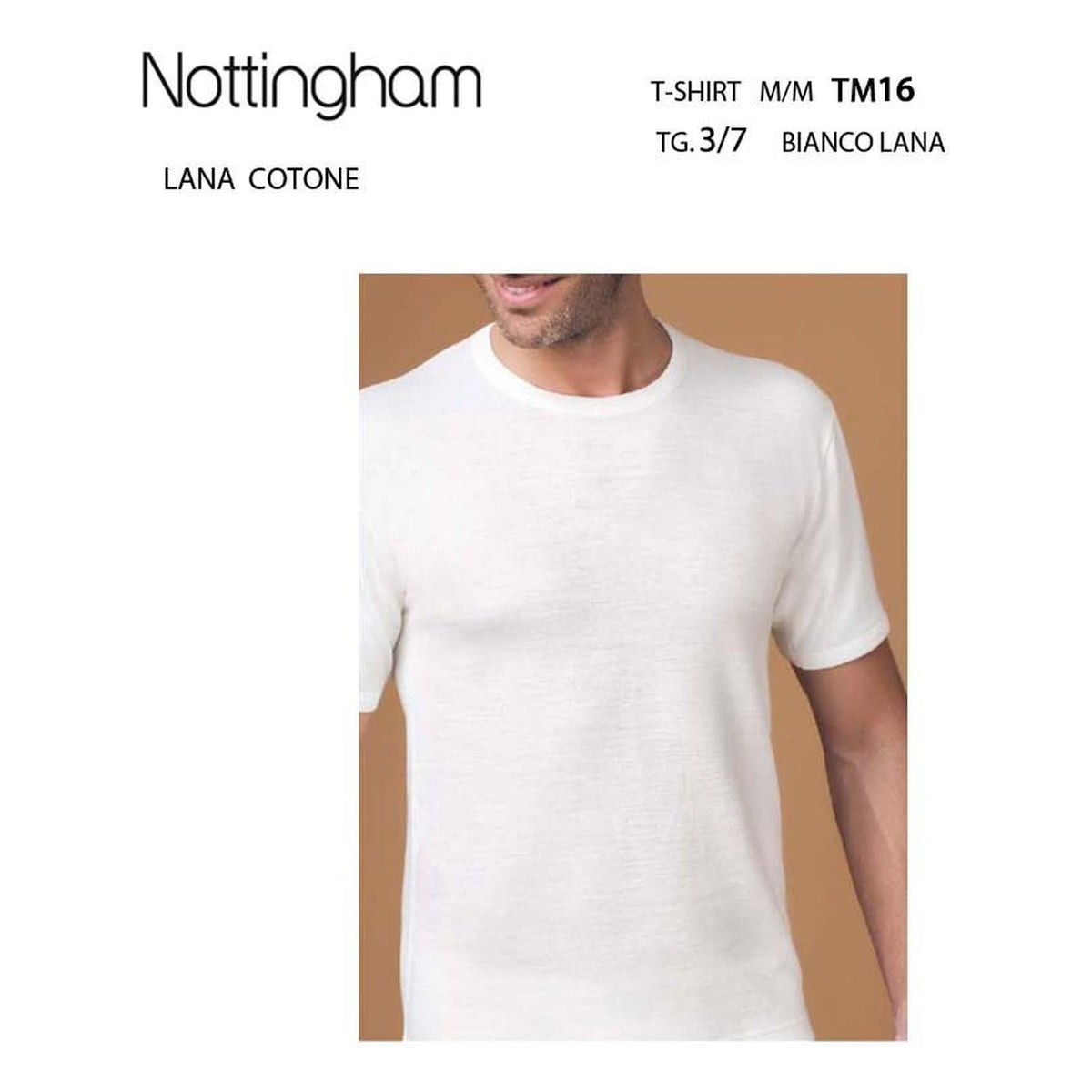 T-shirt uomo girocollo m/m Nottingham art.TM16 lana cotone all'Ingrosso