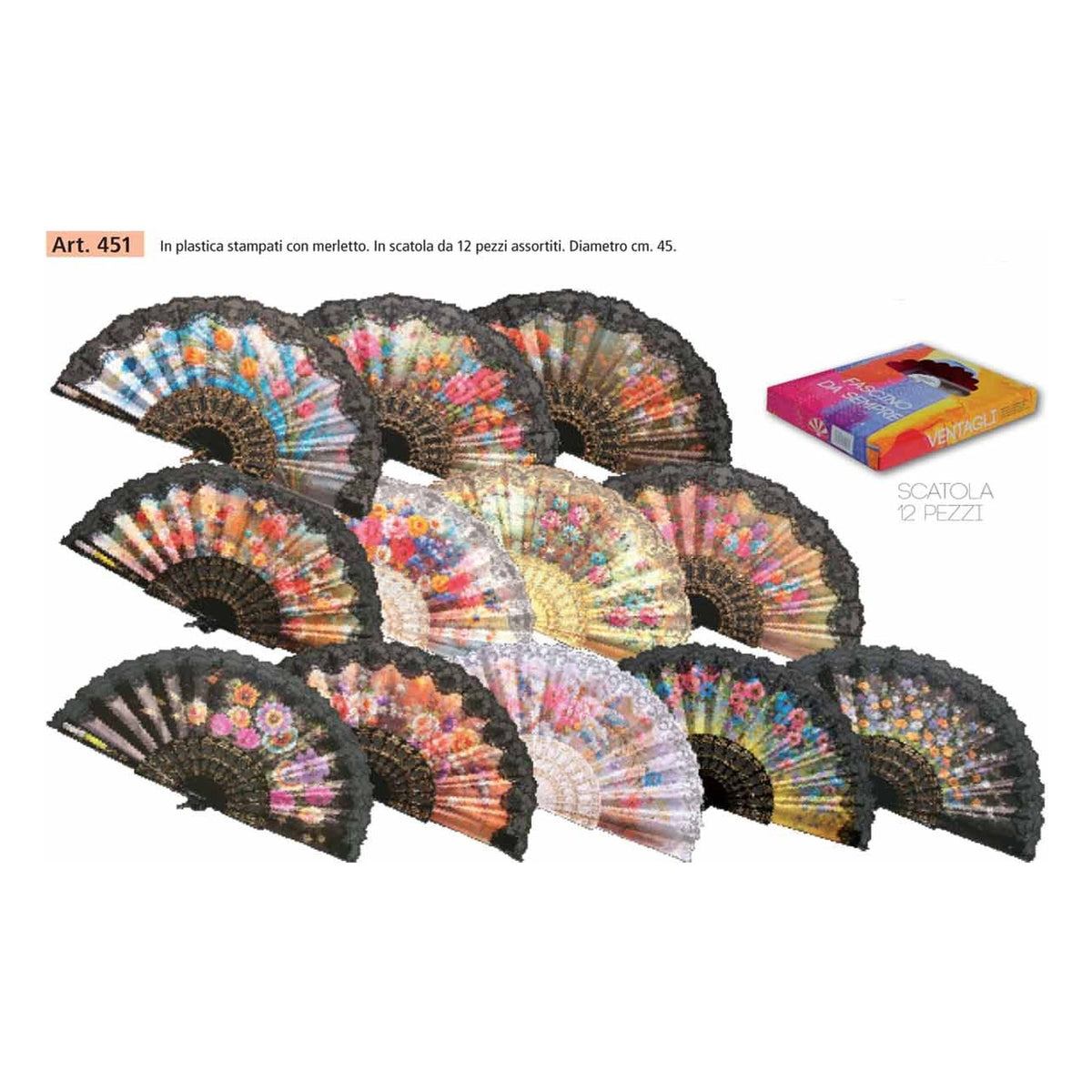 Ventaglio plastica 451 pz.12 all'Ingrosso