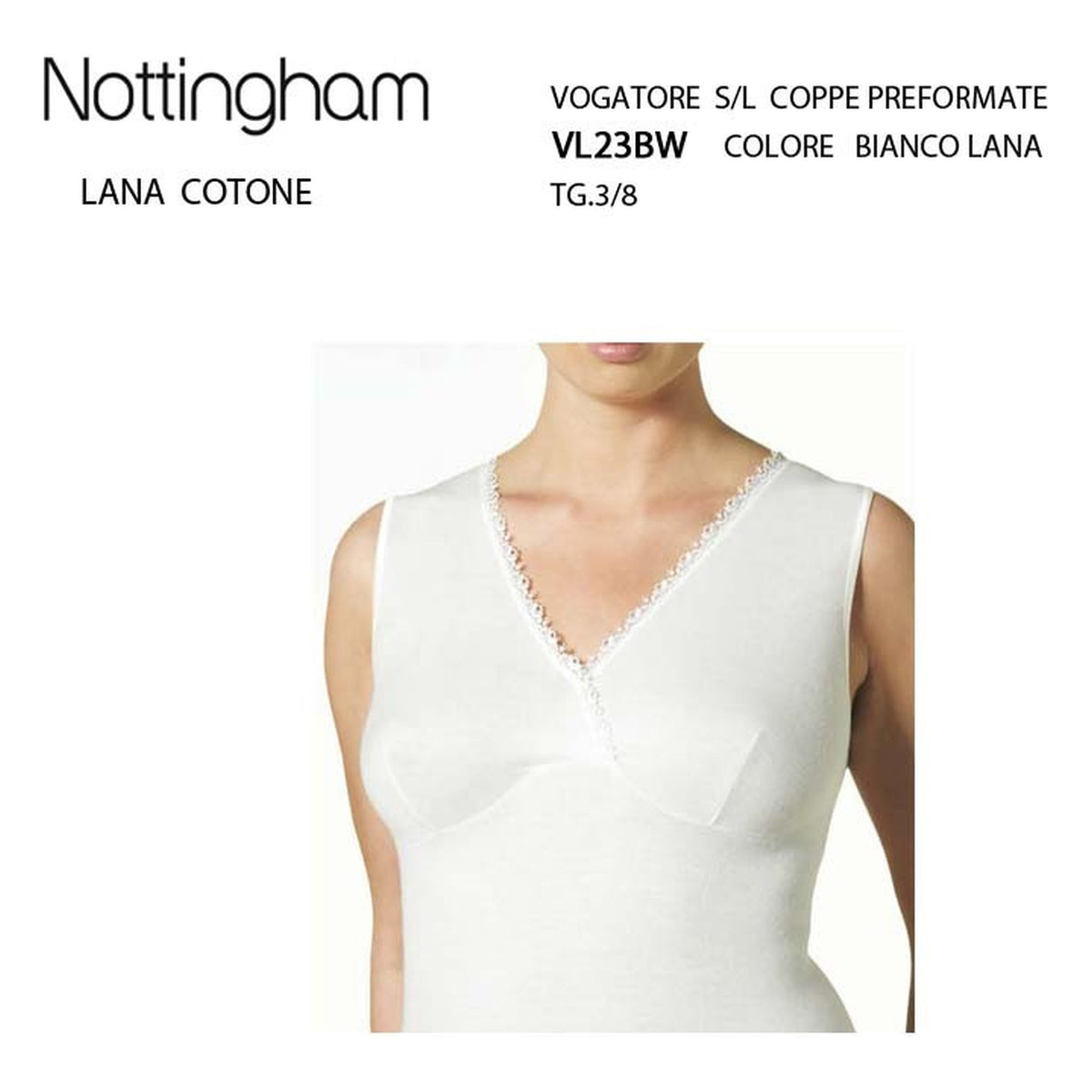 Vogatore S/L Nottingham art. VL23BW lana cotone all'Ingrosso